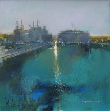 150の主題の芸術作品 Painting - バタシー II のテムズ川の抽象的な海の風景